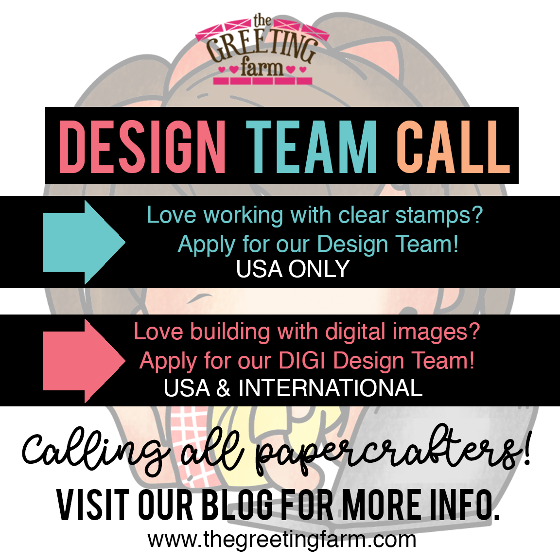 The Greeting Farm STAMP and DIGI Design Team Calls!