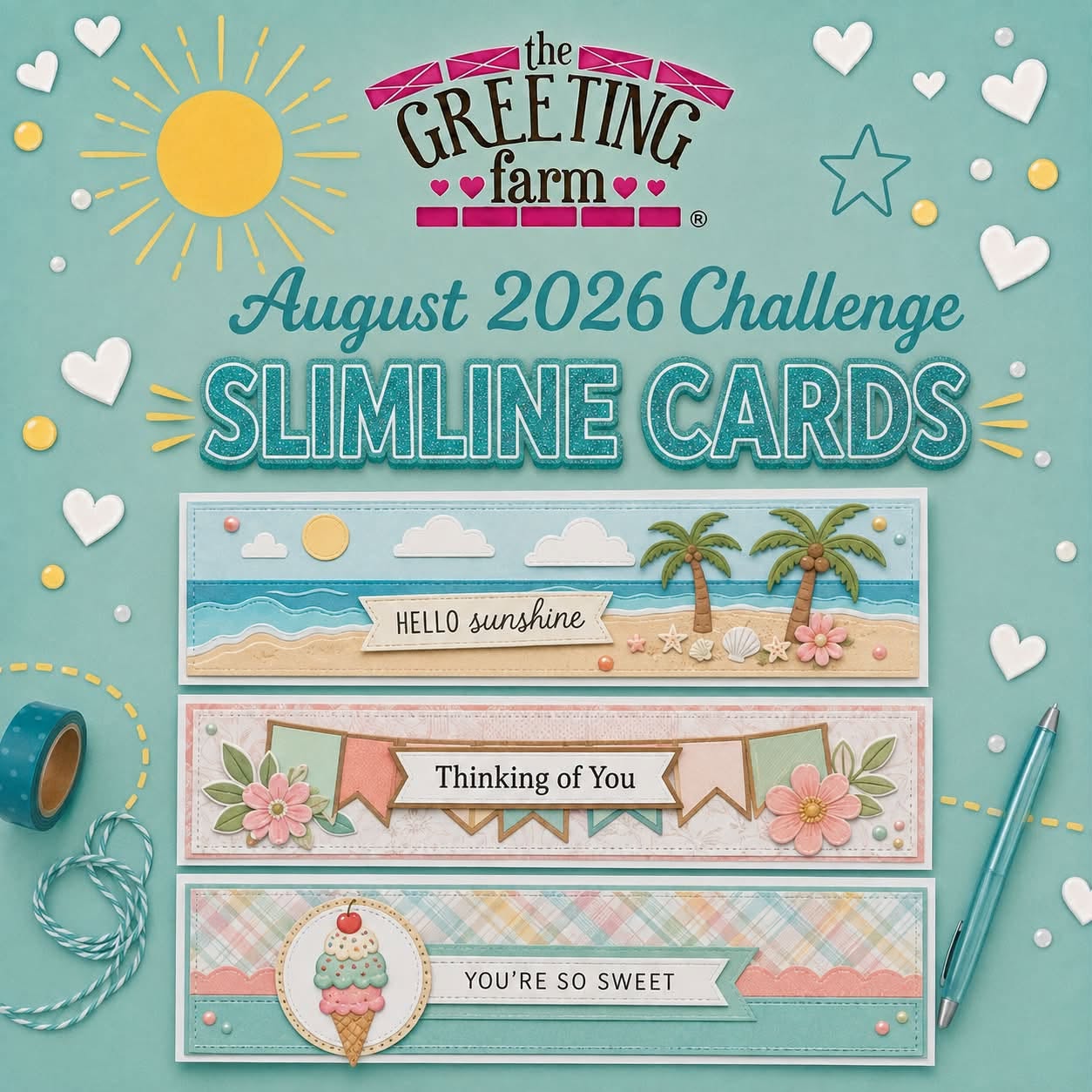 August 2026 Challenge: SLIMLINE CARDS