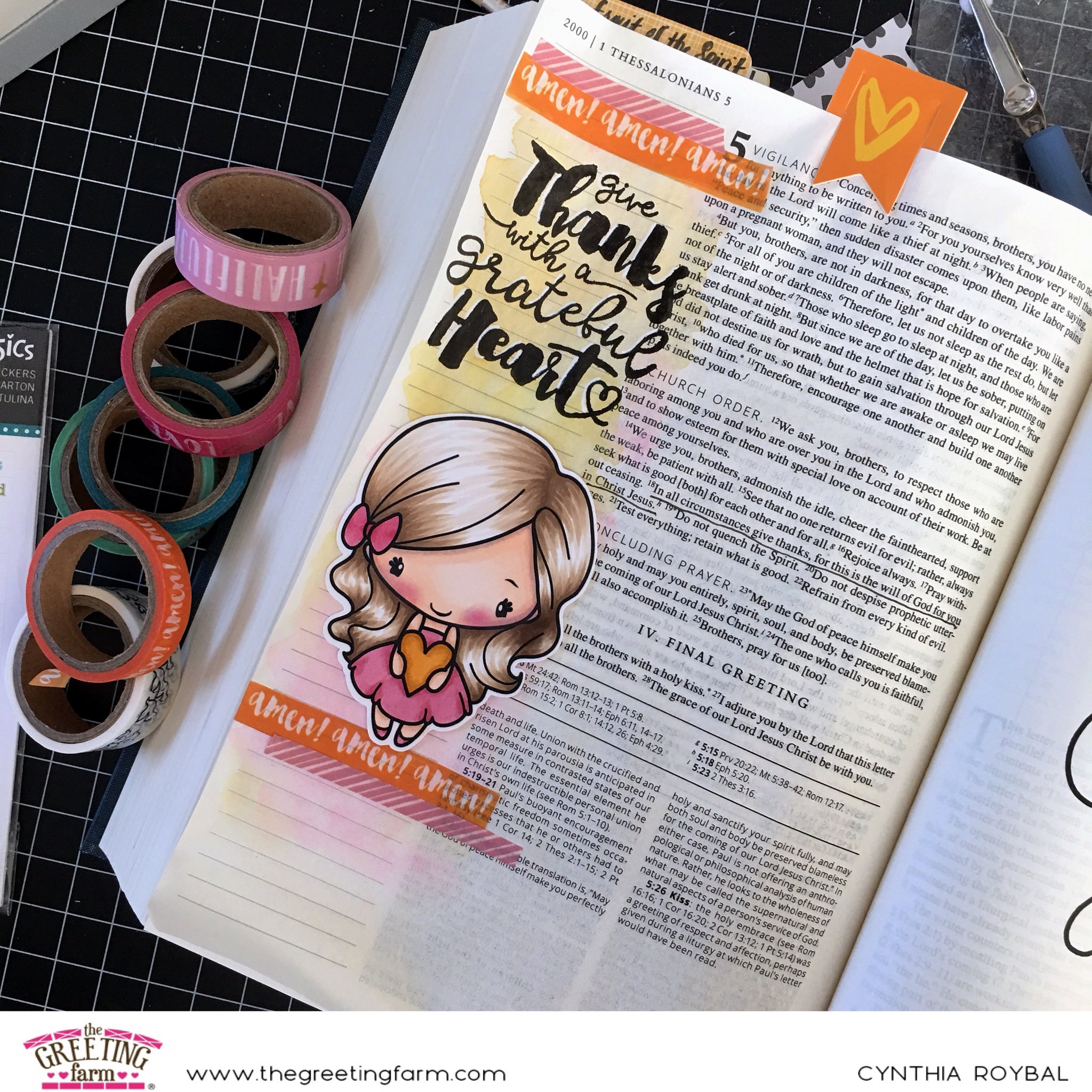 Grateful Heart Bible Journaling Page