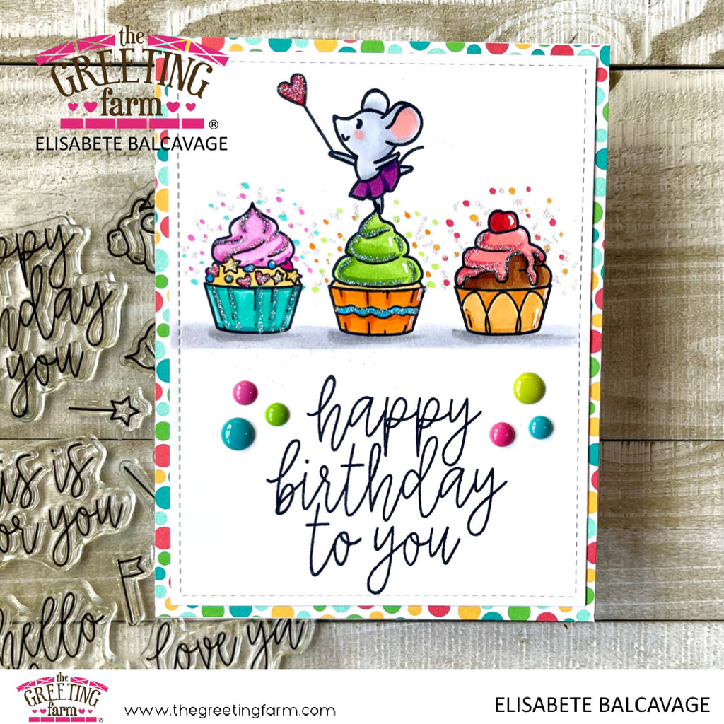 Happy Birthday Mouse - Clear Stamps