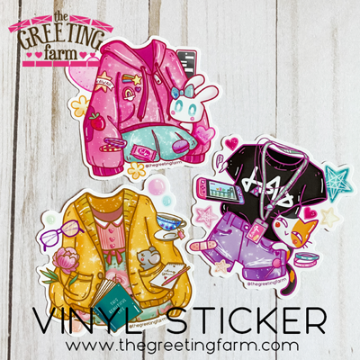 3" Yellow Outfit - Glossy Vinyl Sticker