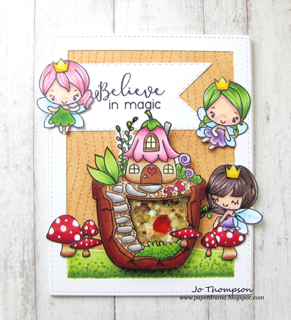 Guest Designer Jo Thompson with a Fairy Shaker Card