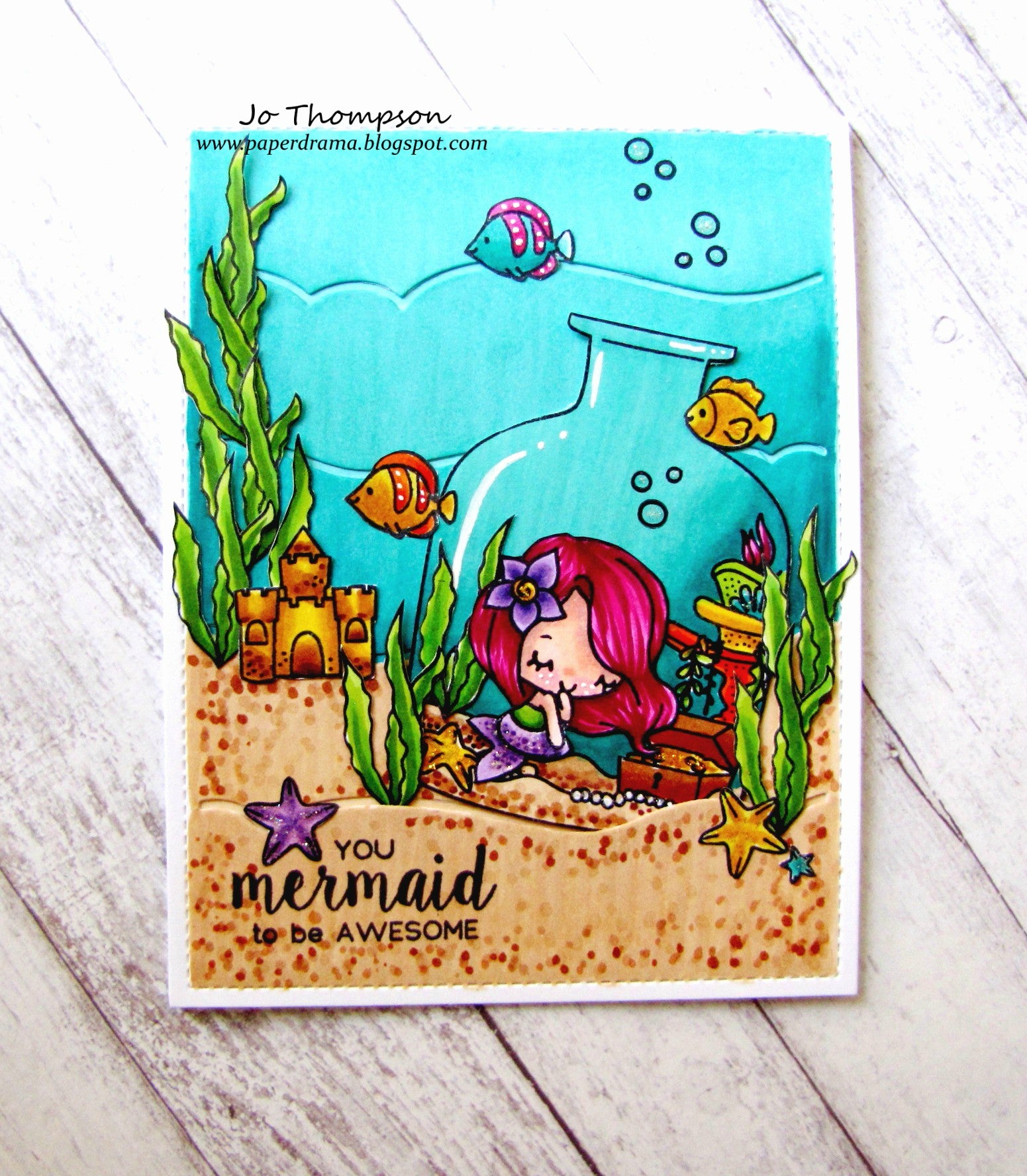 Guest Designer Jo with an AWESOME MERMAID card!