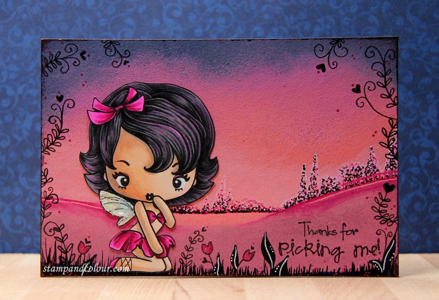 Guest Designer Delphine with a Cheeky Fairy Mixed Media Painting!