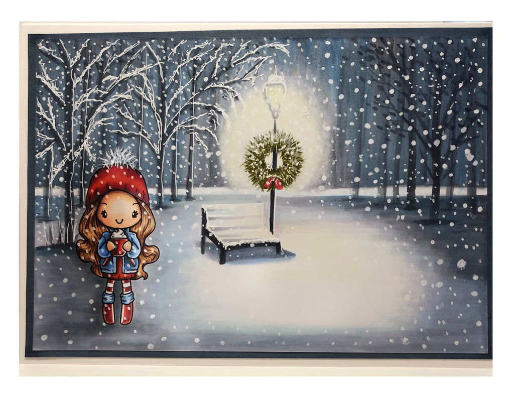 Guest Designer Christine with an AMAZING winter scene card!