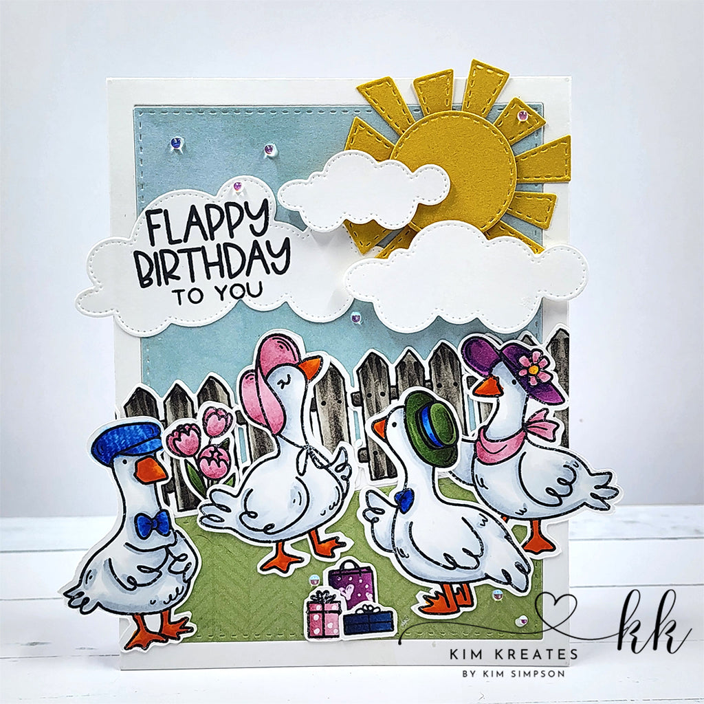 Guest Designer Kim Simpson with a Flappy Birthday Card