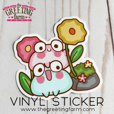 3" Flower Frogs - Matte Vinyl Sticker