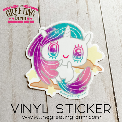 3" Light Unicorn - Glossy Vinyl Sticker