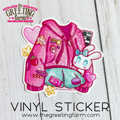 3" Pink Outfit - Glossy Vinyl Sticker