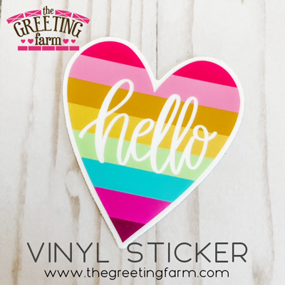 3" Rainbow Heart - Matte Vinyl Sticker