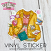 3" Yellow Outfit - Glossy Vinyl Sticker